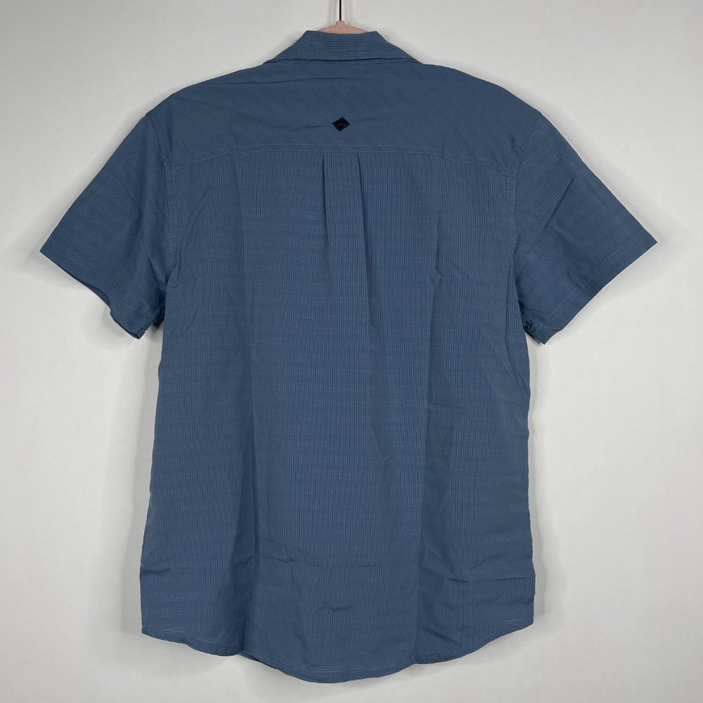 NWT prAna Cayman Shirt Small Blue Note Yarn Dye Melange Woven Check - Picture 10 of 16